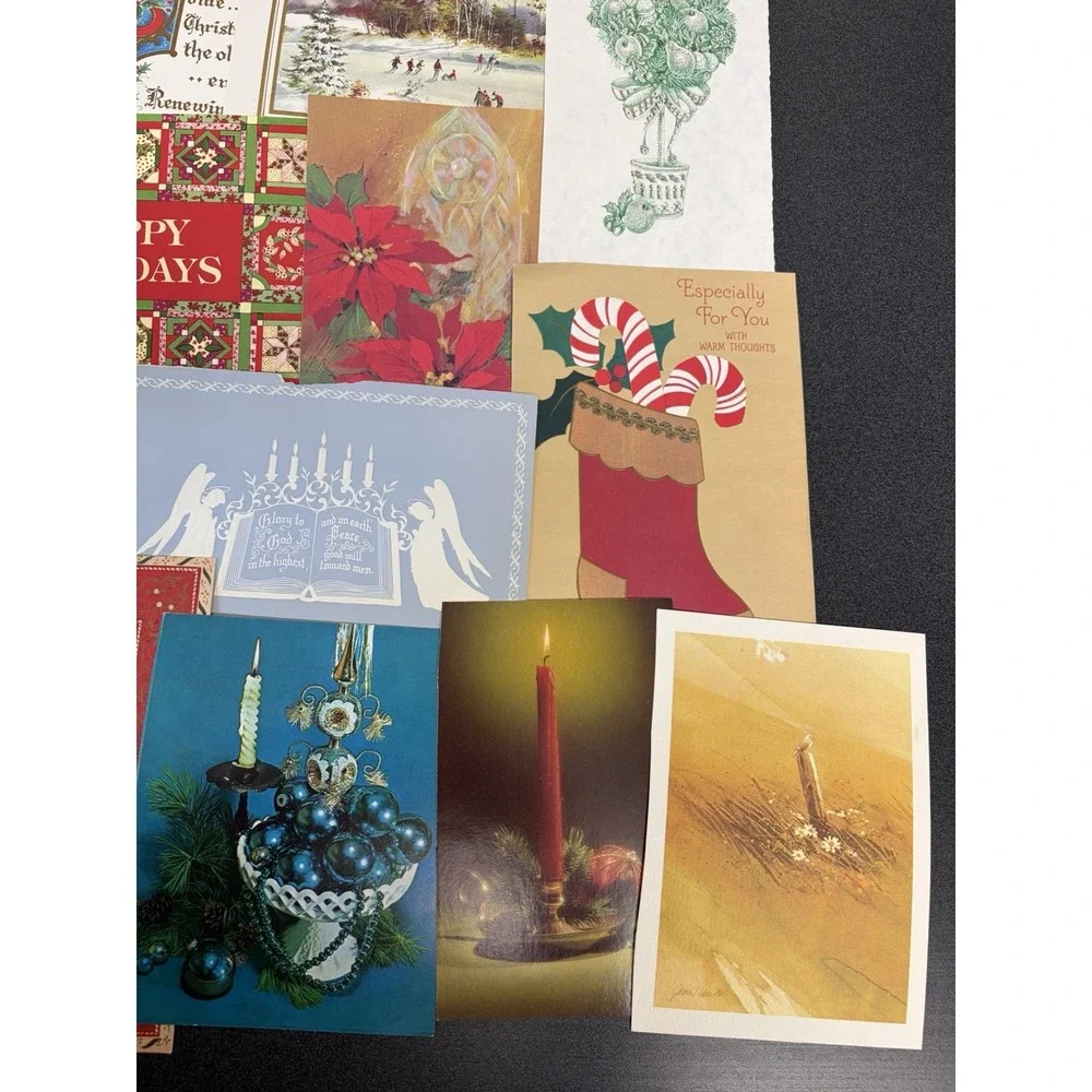 Vintage Christmas Cards Fronts ONLY Traditional Scrapbooking Decoupage Lot 50+